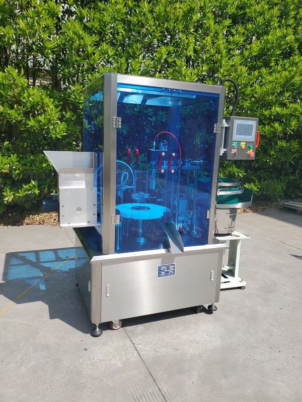 220V 50Hz 2kW 자동 펜 스프레이어 충전 및 캡팅 기계 1500-2000BPH 및 5-50ml 충전 부피