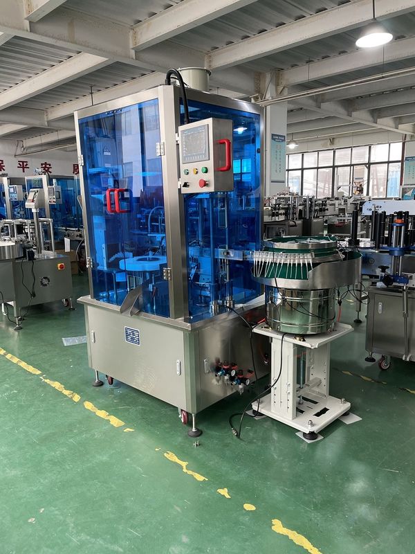 220V 50Hz 2kW 자동 펜 스프레이어 충전 및 캡팅 기계 1500-2000BPH 및 5-50ml 충전 부피
